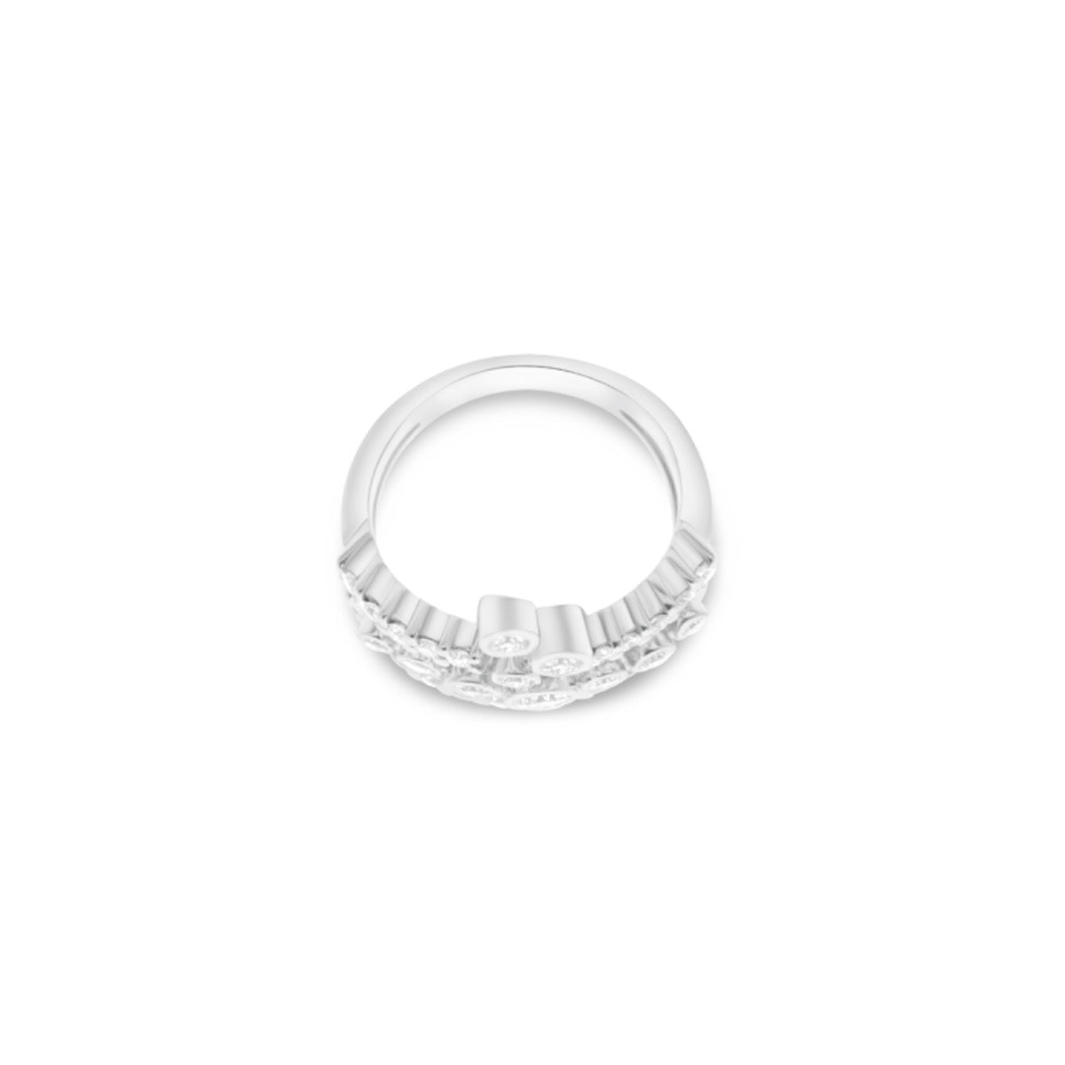 Three Row Fancy Ring in 18ct White Gold | Diamonds | ER22506