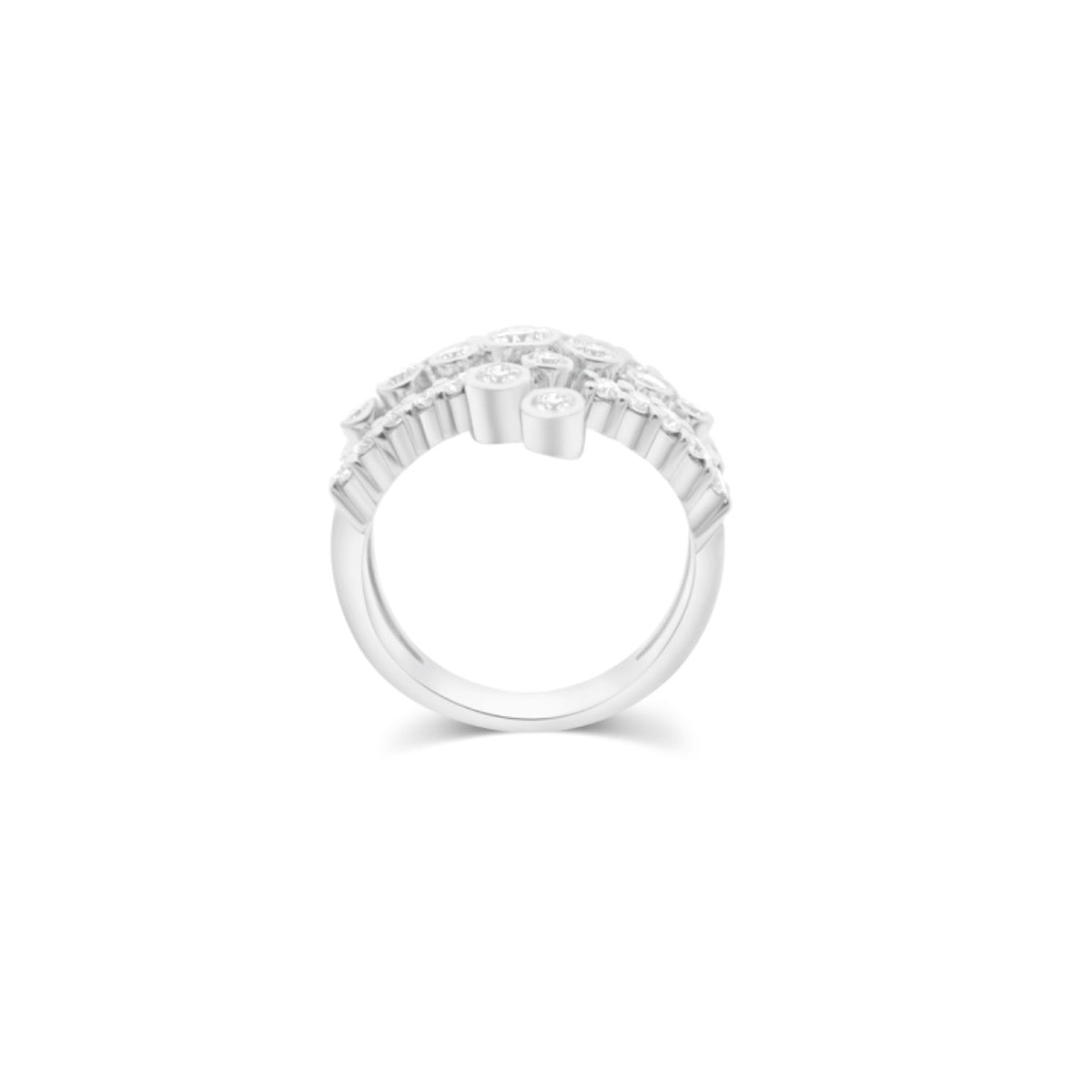 Three Row Fancy Ring in 18ct White Gold | Diamonds | ER22506