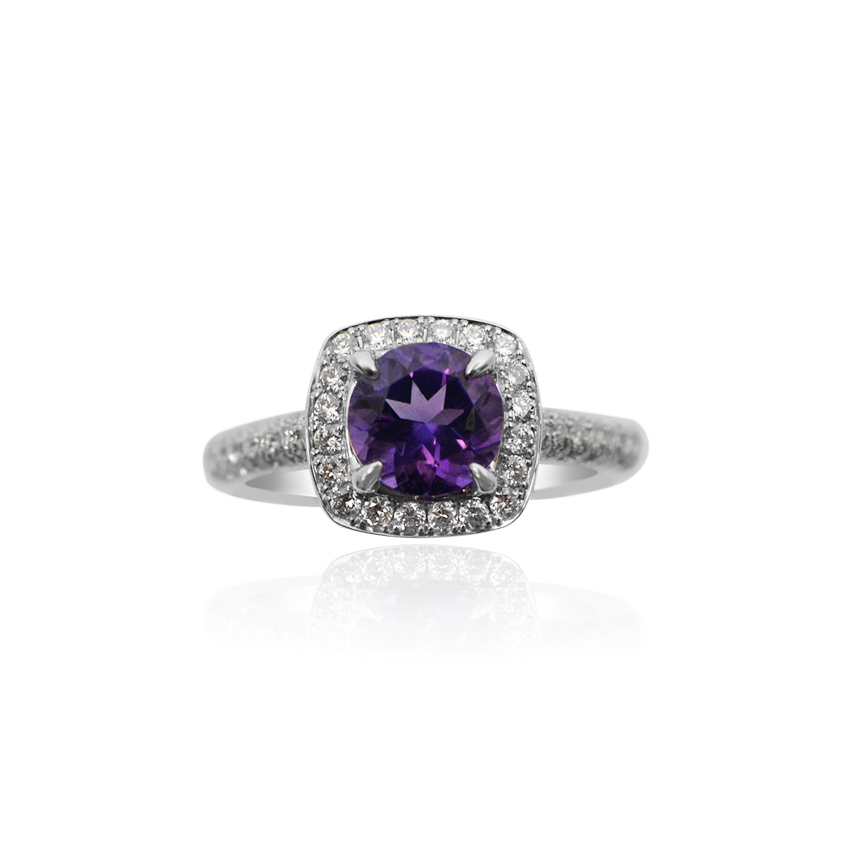 1.03ct Amethyst & Diamond Ring | TP13513