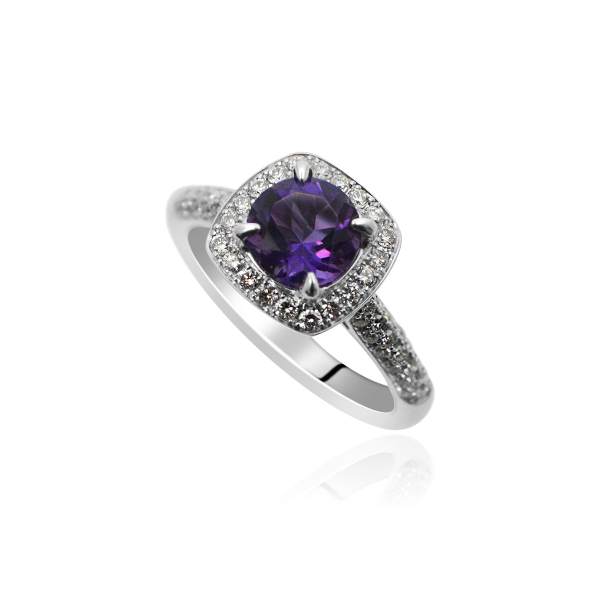 1.03ct Amethyst & Diamond Ring | TP13513