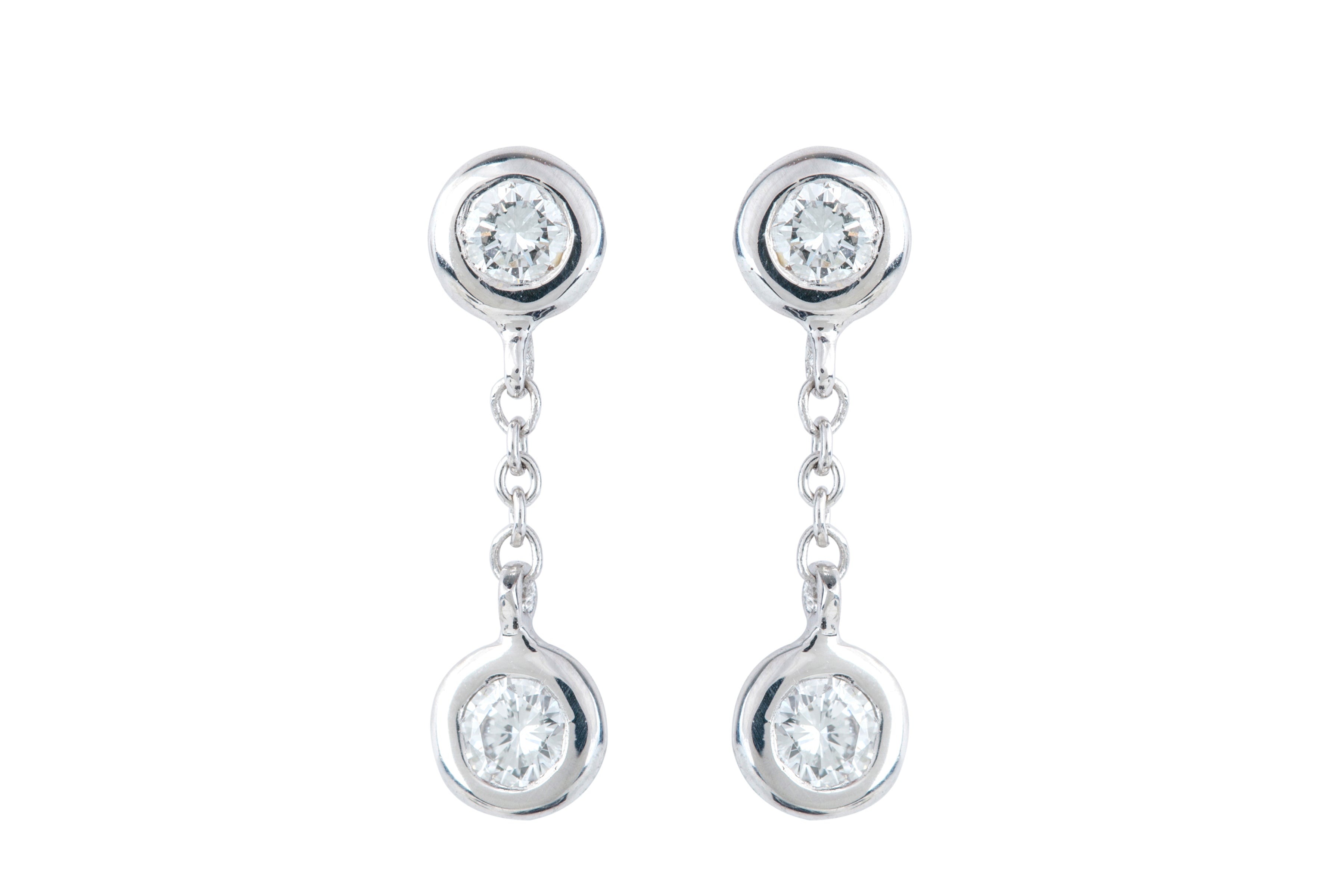 Diamond Stud & Drop Earrings in 18ct White Gold