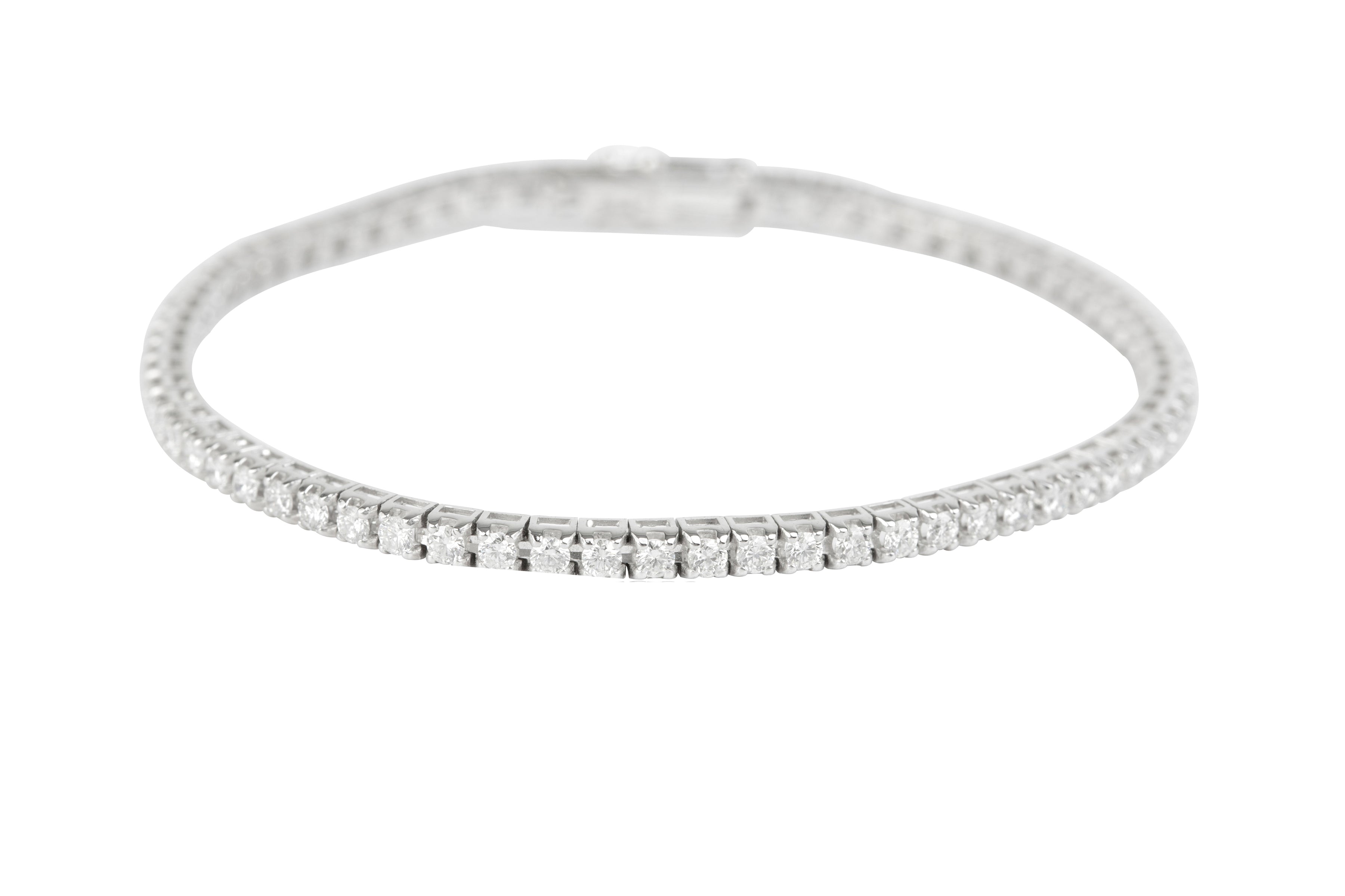 ER13703 Diamond Line Bracelet set with Brilliant Cut Diamonds in 18ct White Gold ( 2.45ct )