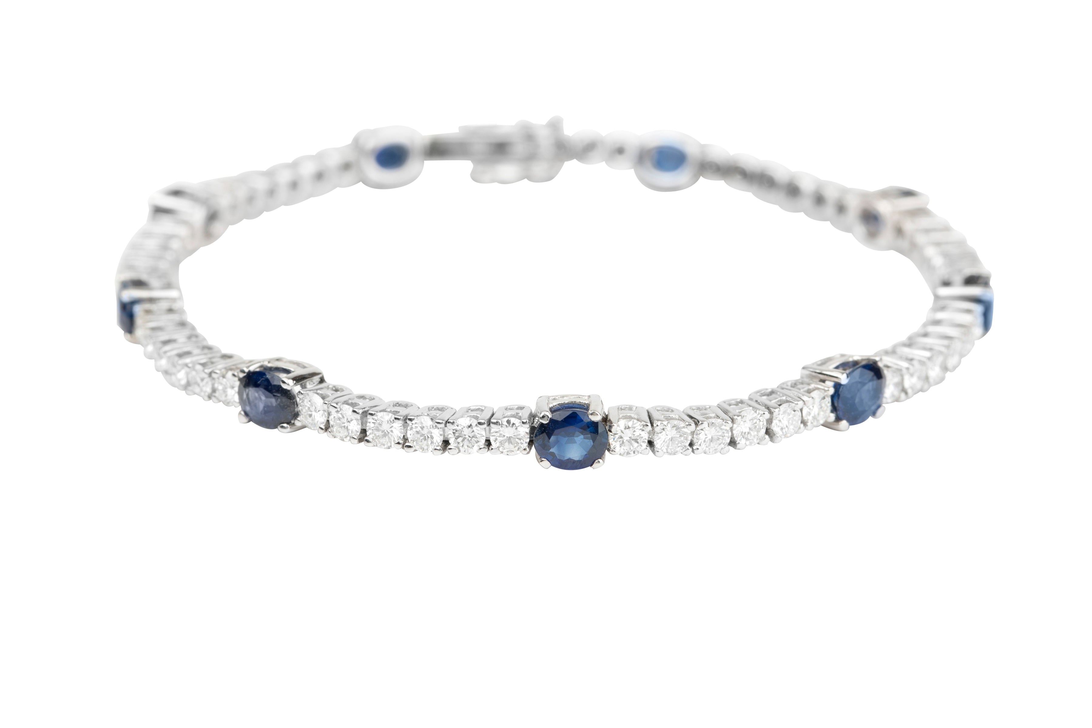 Sapphire & Diamond Line Bracelet