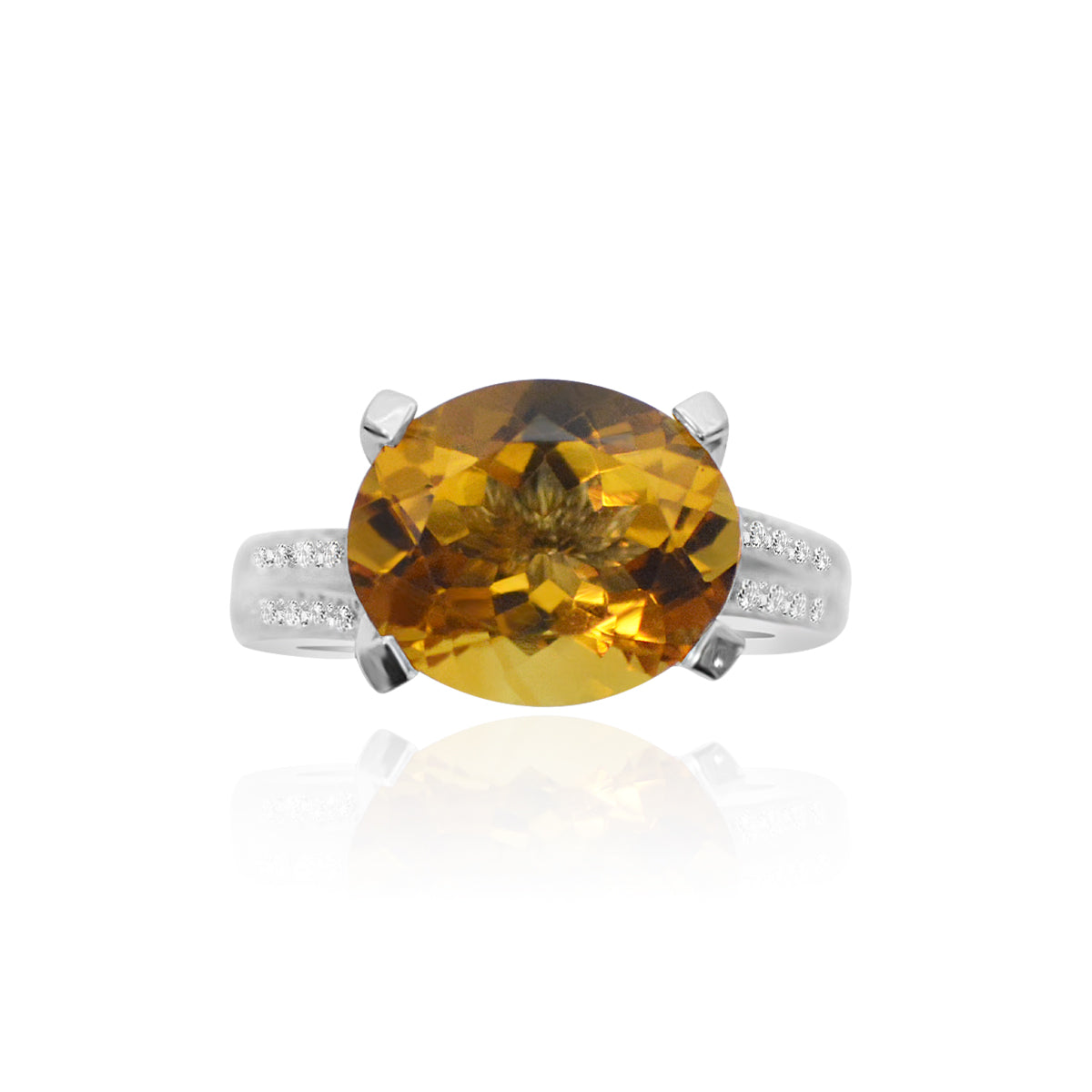 4.27ct Citrine & Diamond Ring in Platinum | NCJ16512