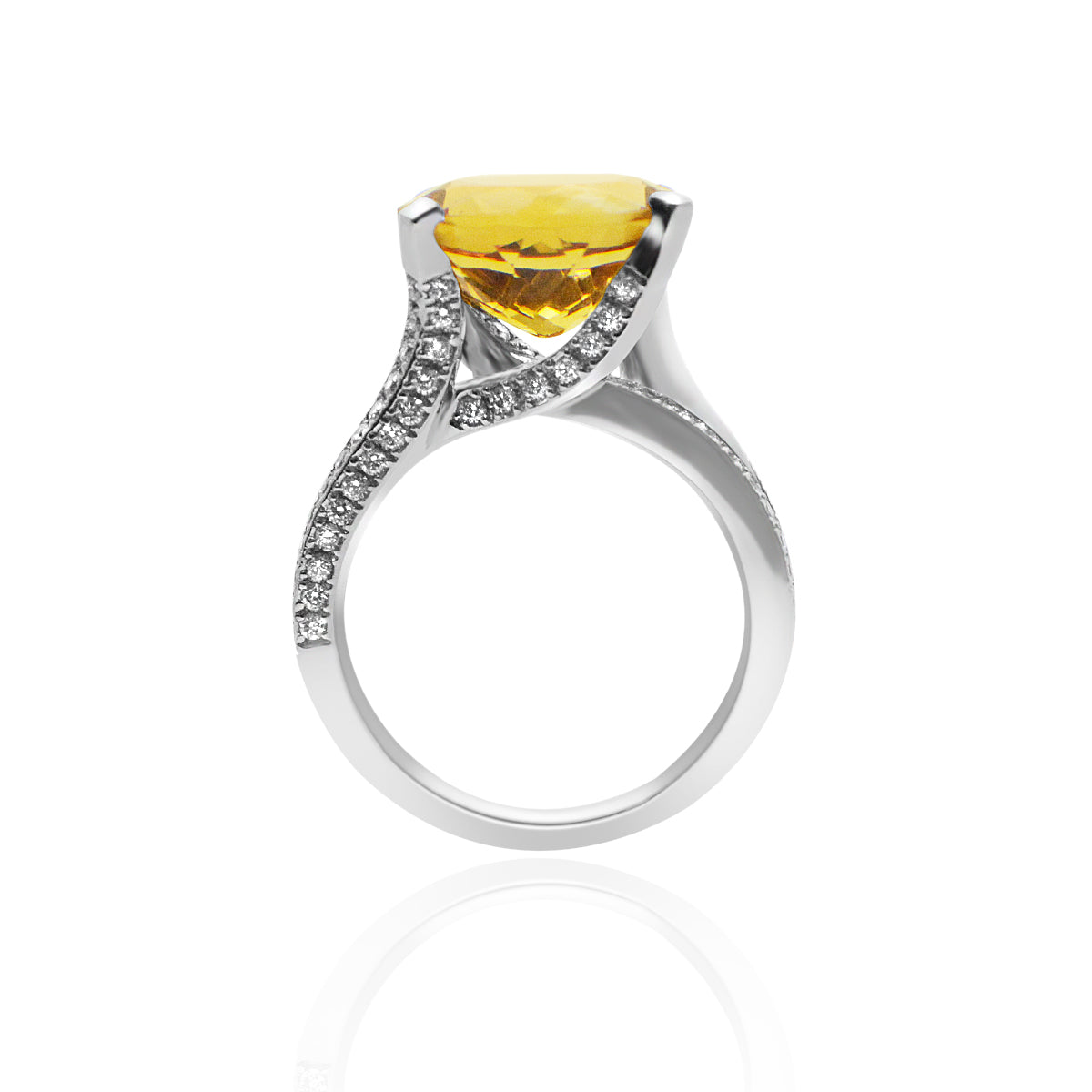 4.27ct Citrine & Diamond Ring in Platinum | NCJ16512