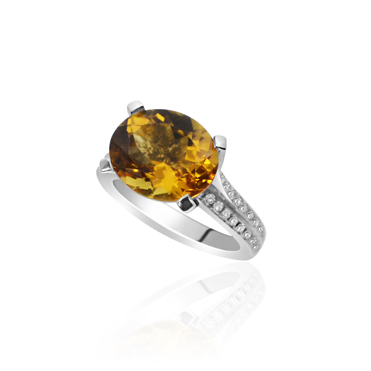 4.27ct Citrine & Diamond Ring in Platinum | NCJ16512