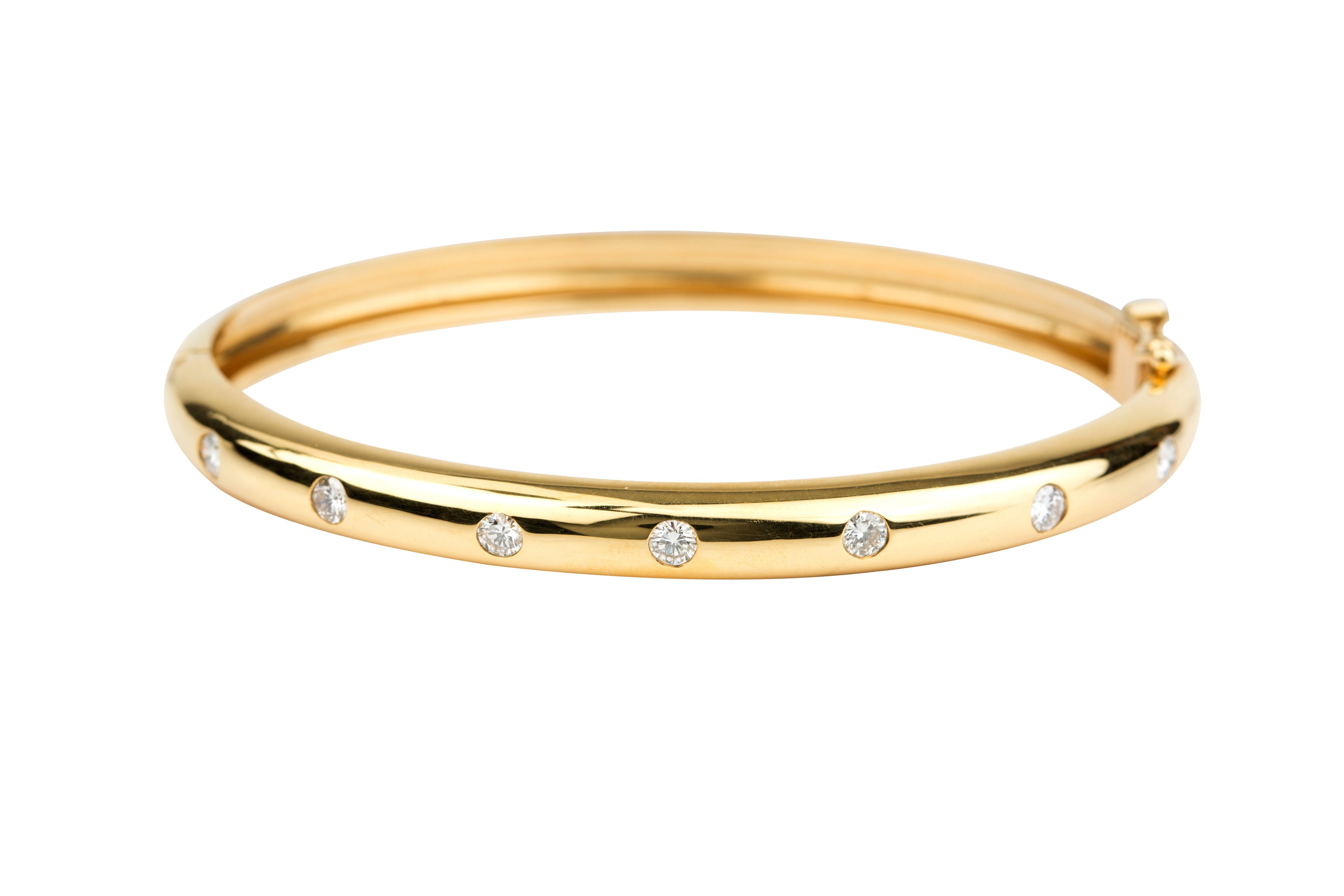 SN00714 Polished Bangle set with Diamonds in 18ct Yellow Gold ( 0.55ct )