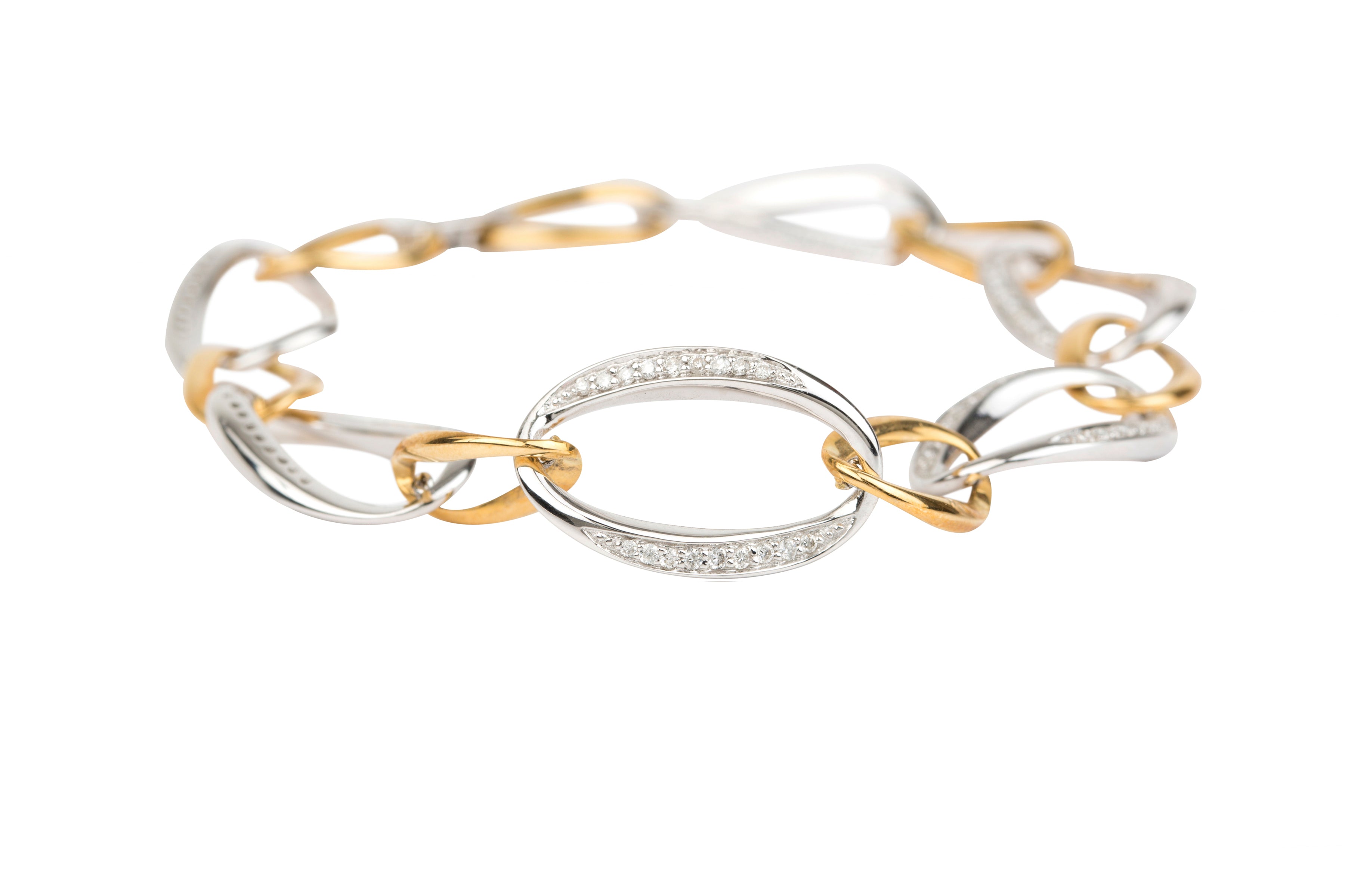 SN5721  Diamond set Bracelet in 18ct White & Yellow Gold ( 0.76ct )