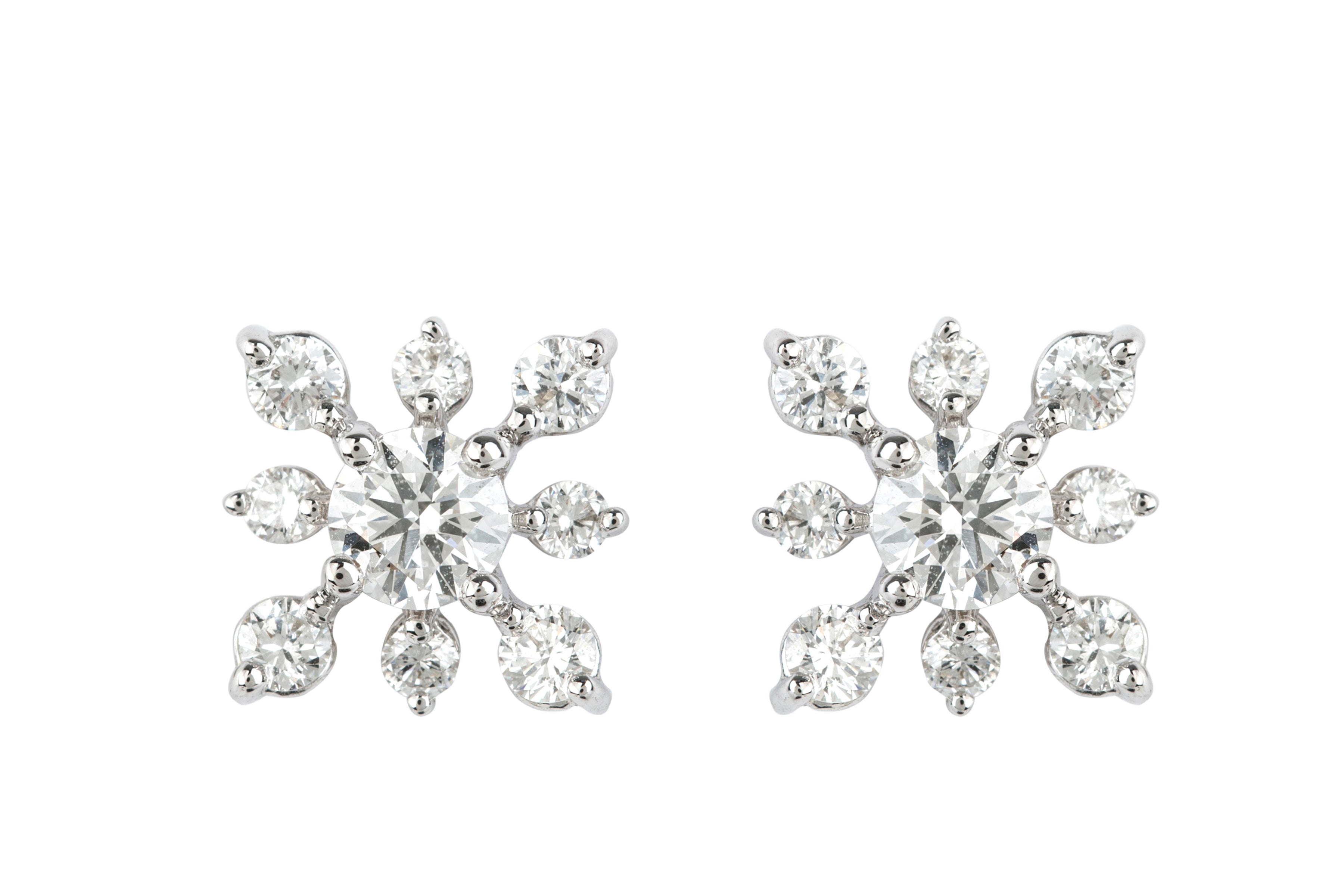 TP11603 Diamond Cluster Earrings in 18ct White Gold