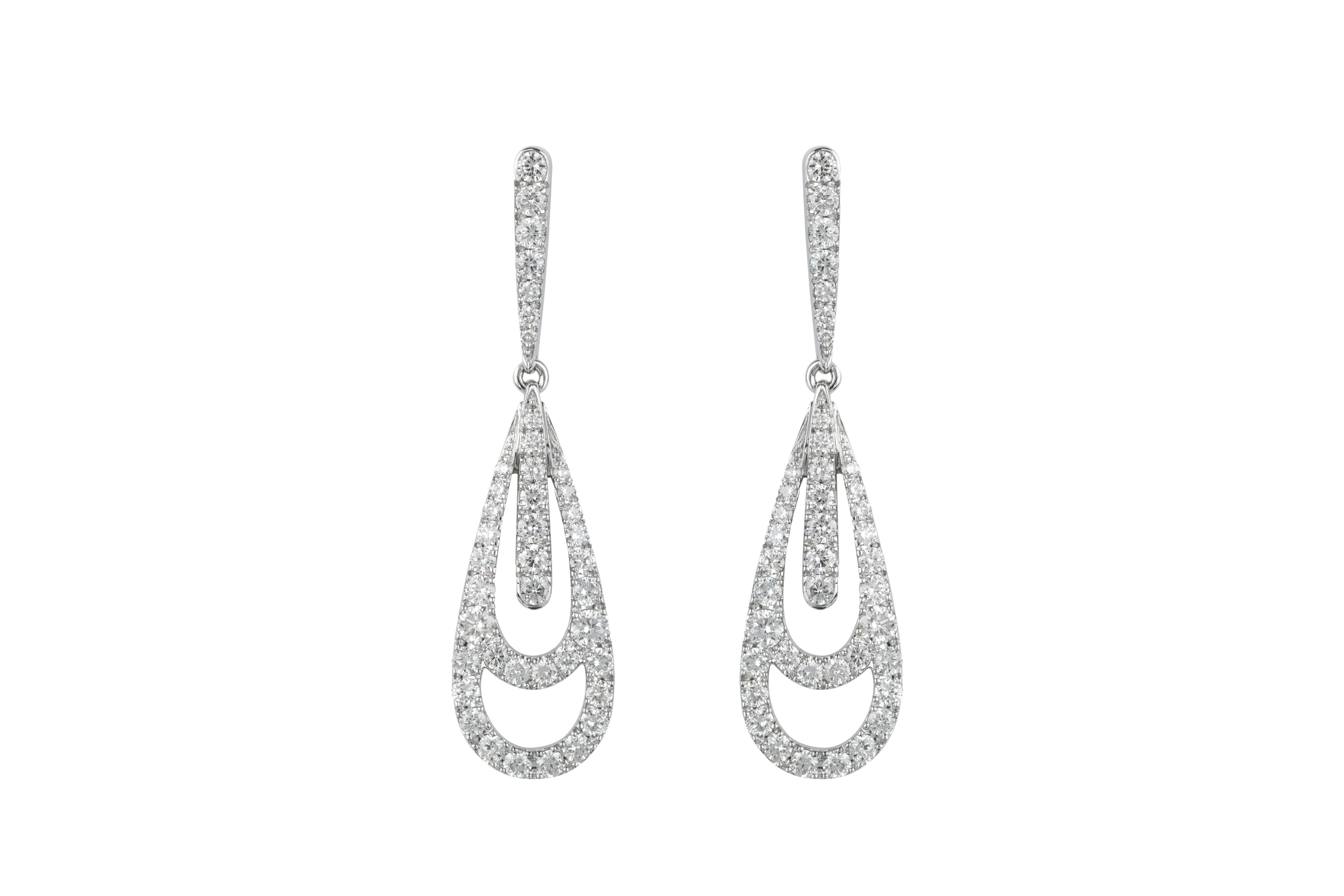 TP12605 Diamond Stud & Pear Drop Earrings in 18ct White Gold