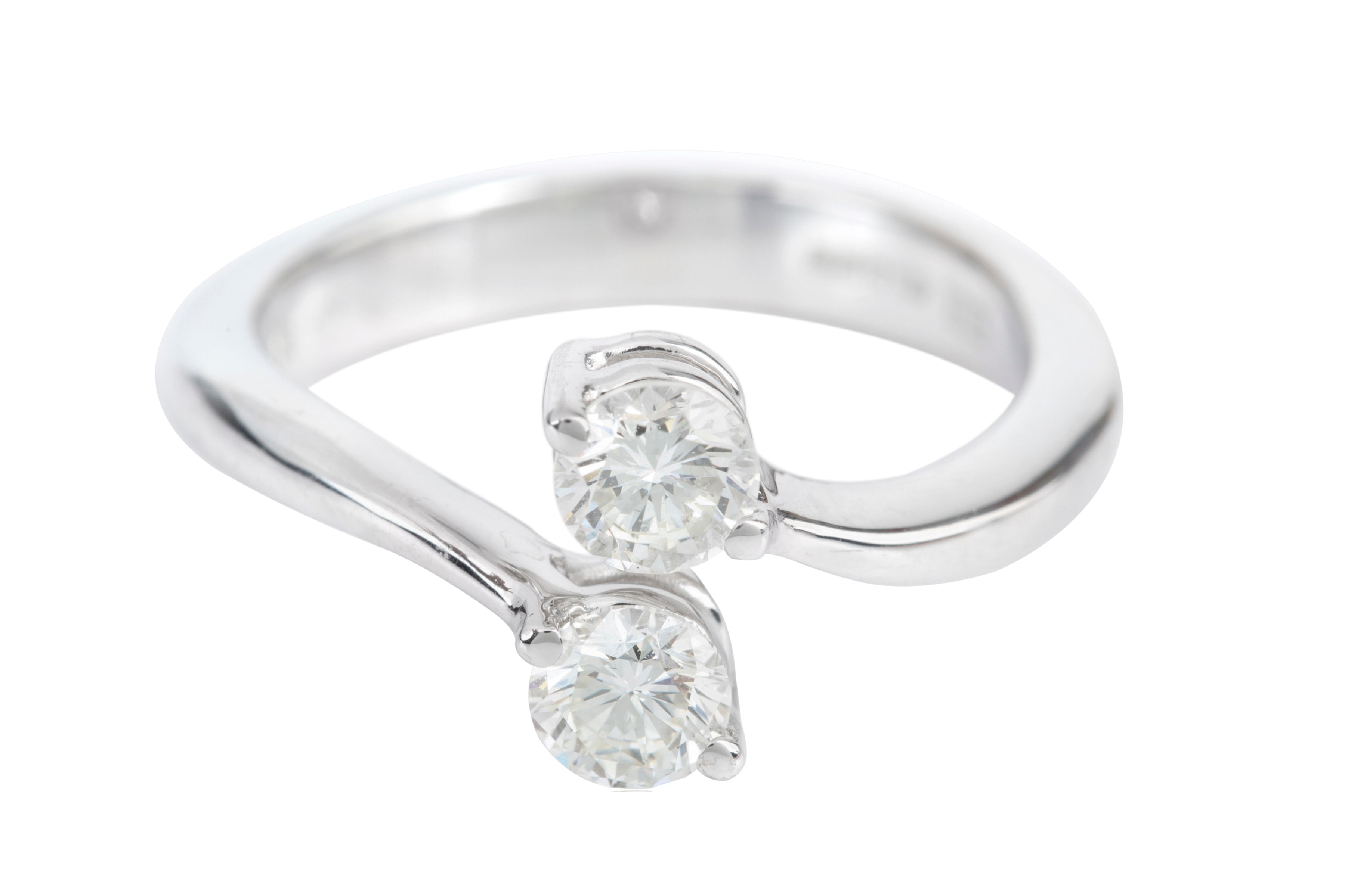 ER11519 Diamond Crossover Ring in 18ct White Gold (0.64ct)