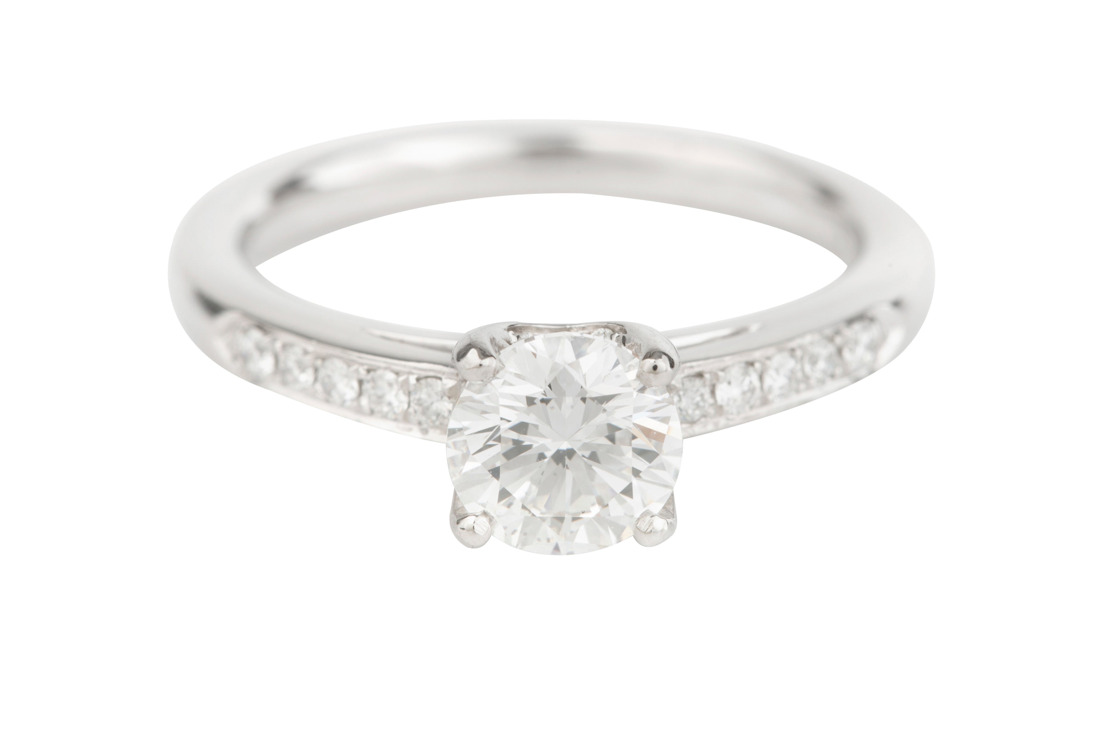 NCJ11511 Certificated Diamond Engagement Ring in Platinum (GIA 1.00ct F VS 1; Total - 1.22ct)