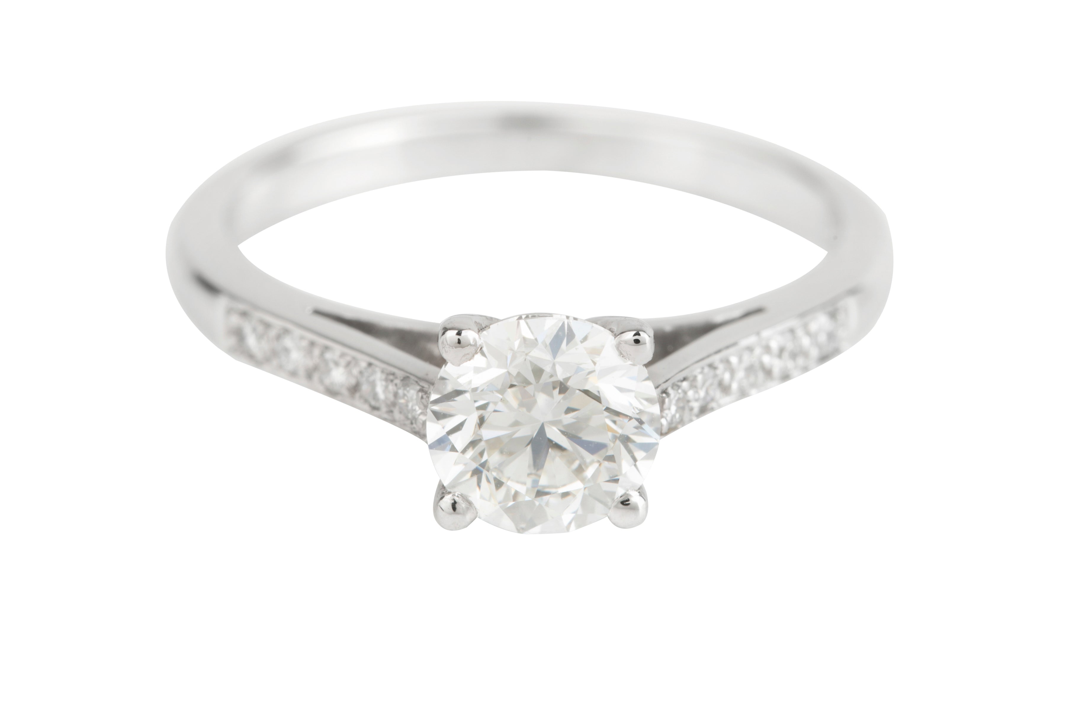NCJ14511 Certificated Diamond Engagement Ring in Platinum (GIA 1.00ct G VS 1; Total - 1.12ct)