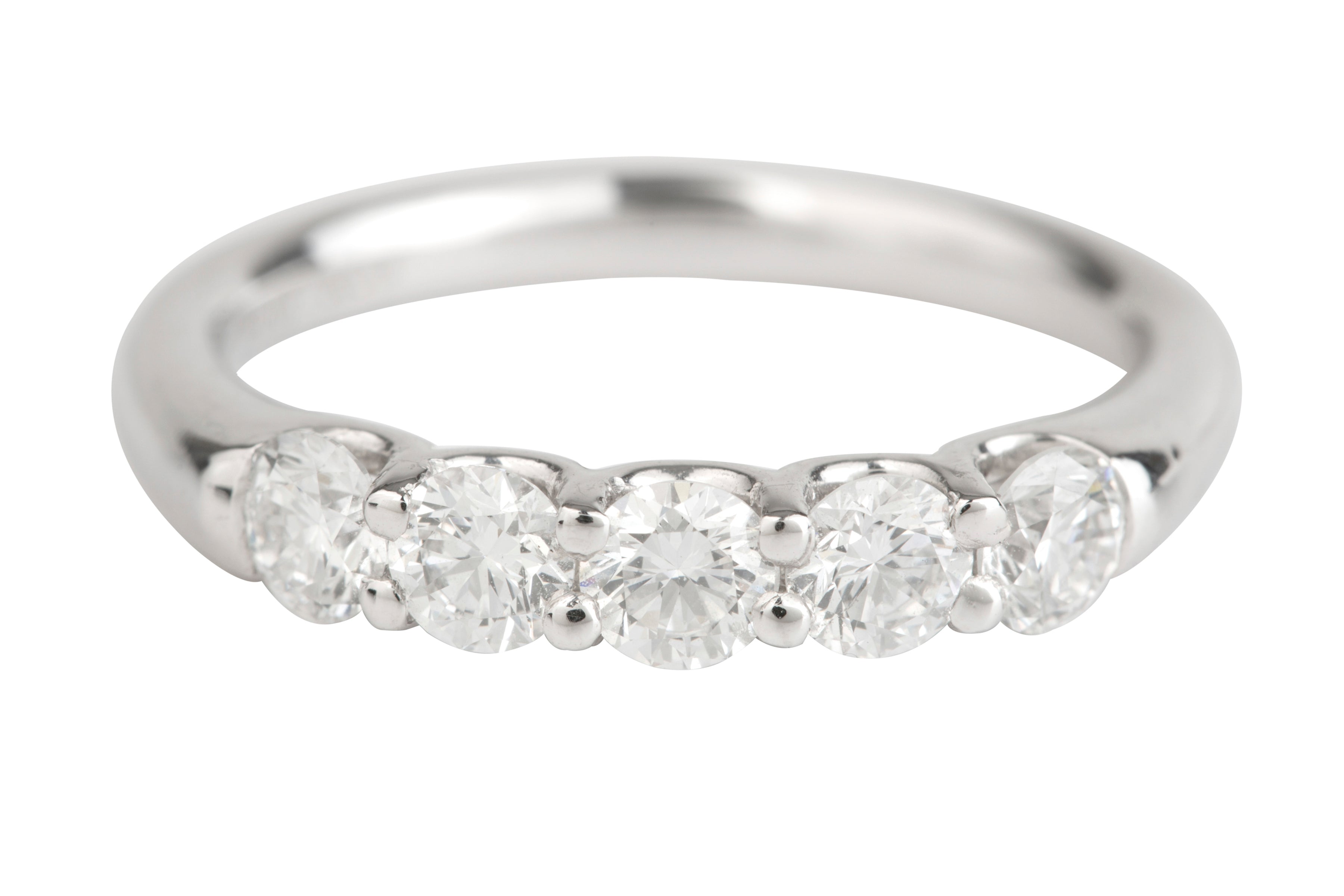 SE13518 Diamond Half Eternity Five Stone Ring in Platinum (0.85ct)