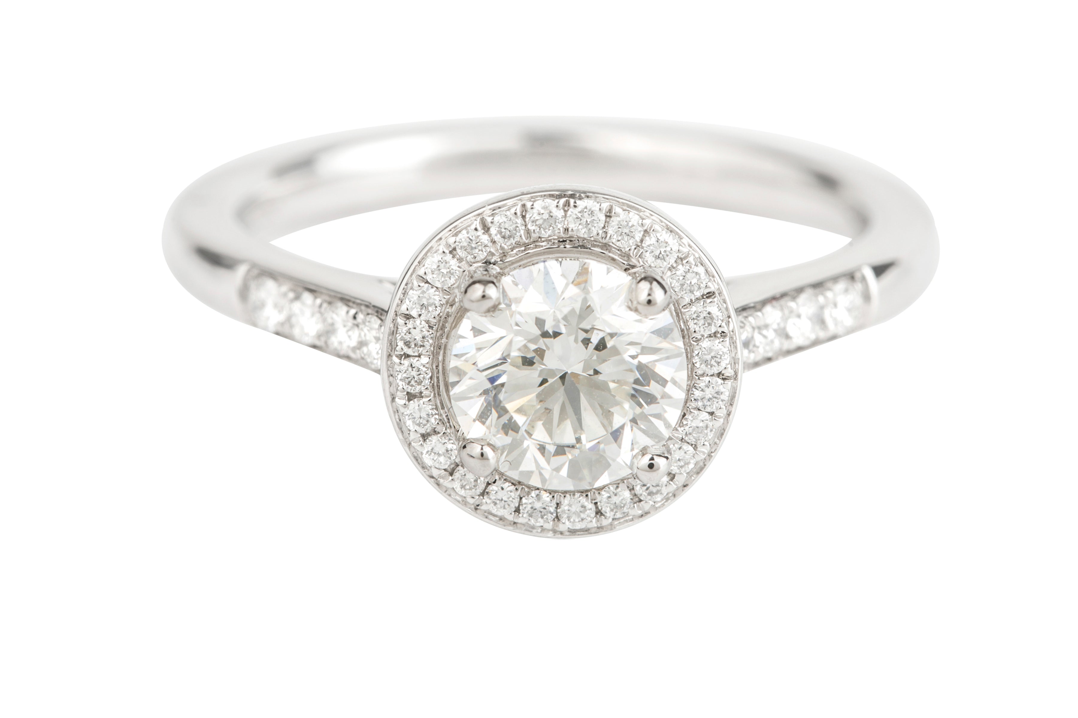 SN10501 Certificated Diamond Engagement Cluster Ring in Platinum (GIA 1.01ct G VS 2; Total - 1.22ct)
