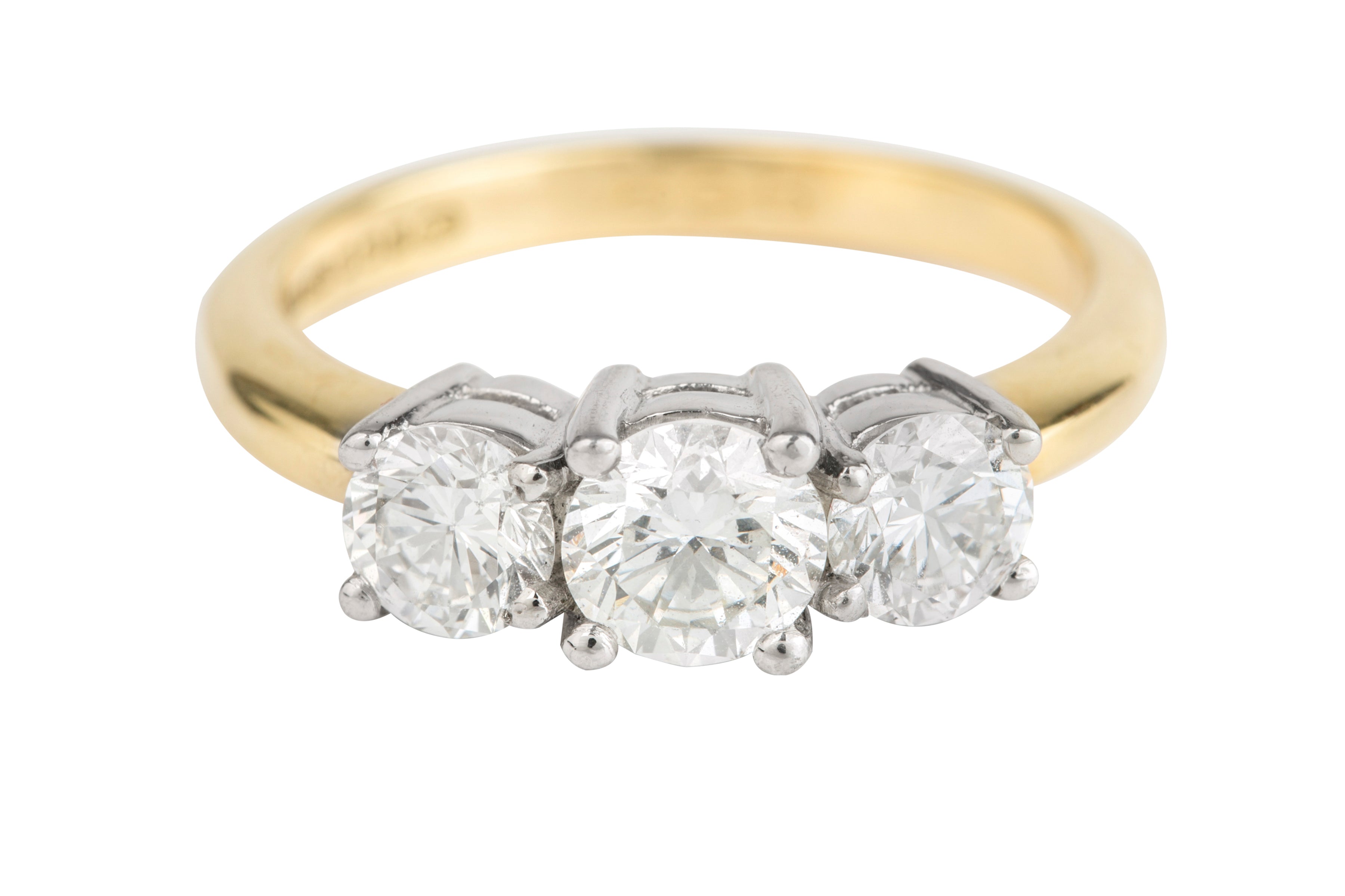 SN4518 Diamond Three Stone Ring in Platinum & 18ct Yellow Gold (1.56ct)