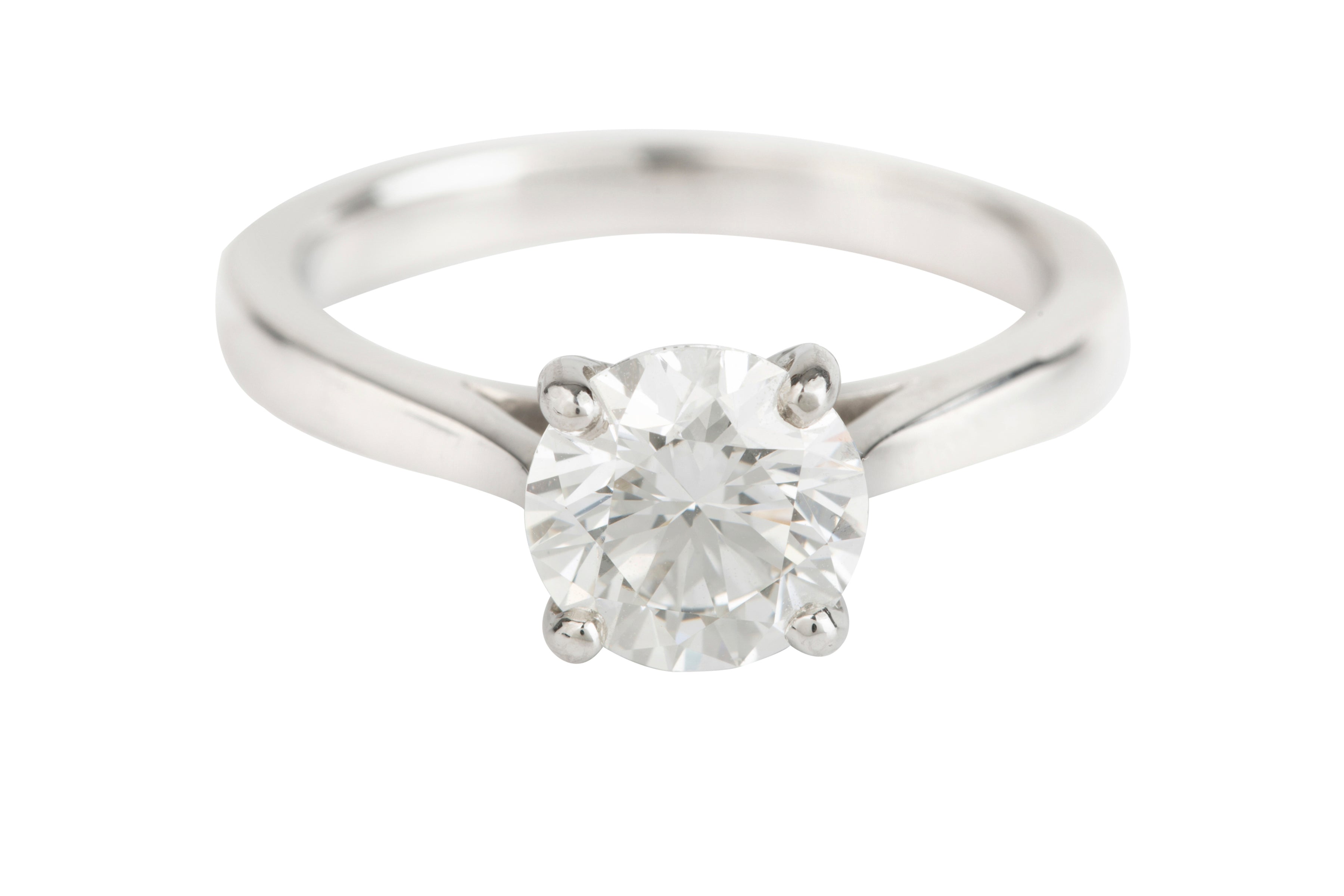 SN7529 Certificated Diamond Single Stone Ring in Platinum (HRD 1.51ct G VS 2)