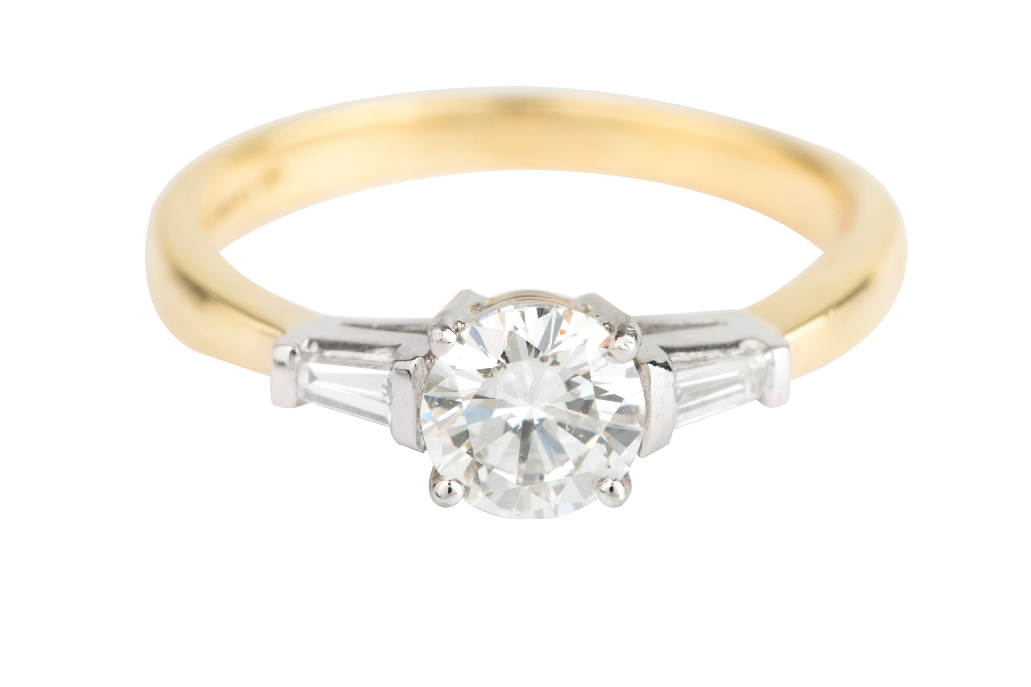 SN99505 Certificated Diamond Three Stone Engagement Ring in Platinum & 18ct Yellow Gold (Anchor 0.71ct F VS 1;  Total 0.83ct)