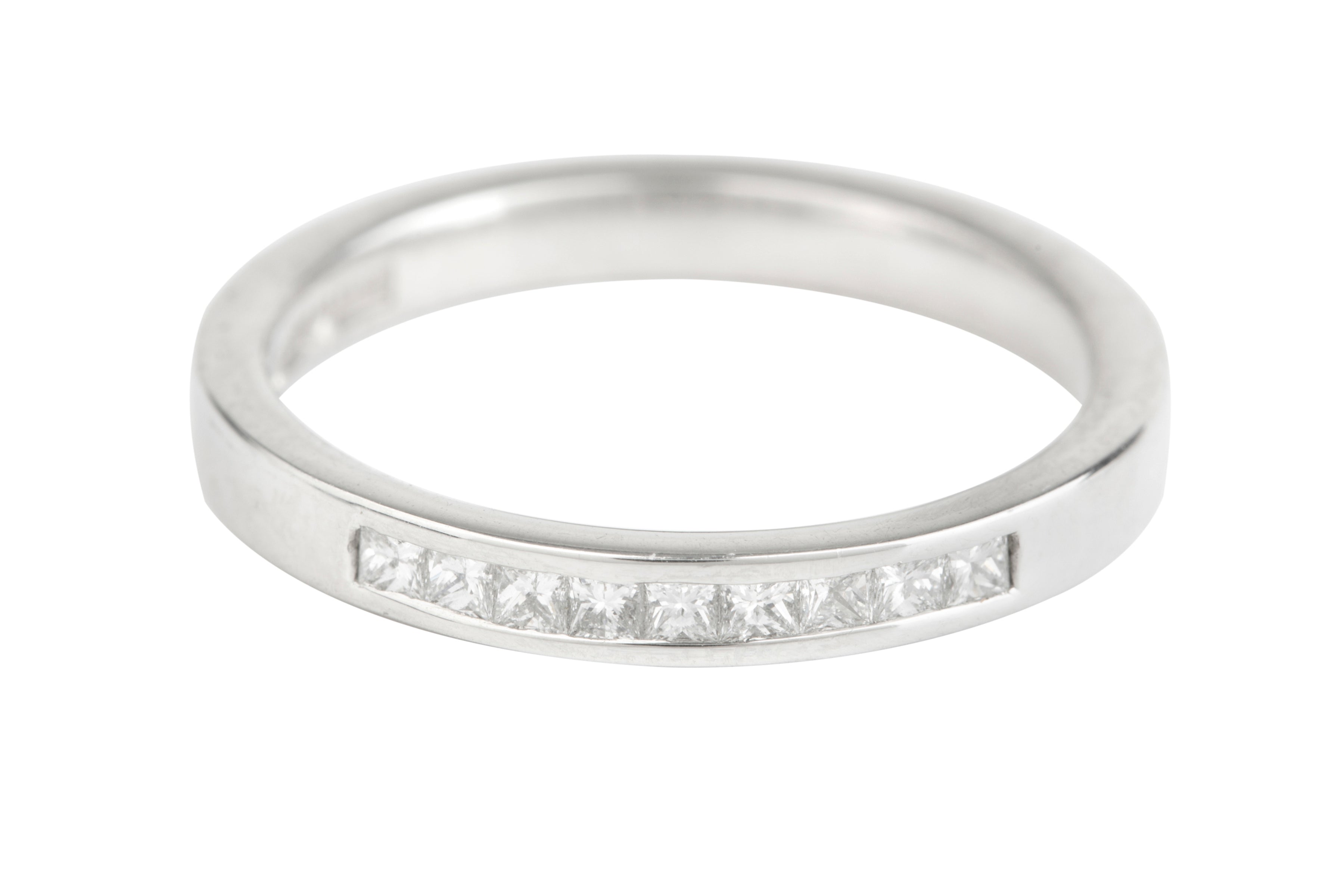 XD349 Princess Cut Diamond Half Eternity Channel set Ring in Platinum (0.27ct)