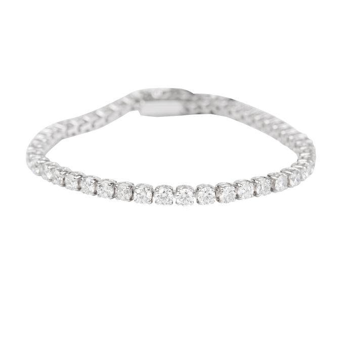 BA14702 Diamond Line Bracelet set with Brilliant Cut Diamonds in 18ct White Gold ( 8.02ct )