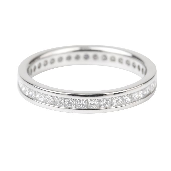 ET104 Full Eternity Ring Channel set with Princess Cut Diamonds in Platinum