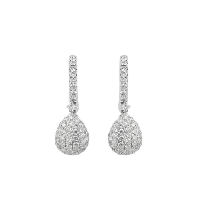 Diamond Hoop & Drop Earrings in 18ct White Gold