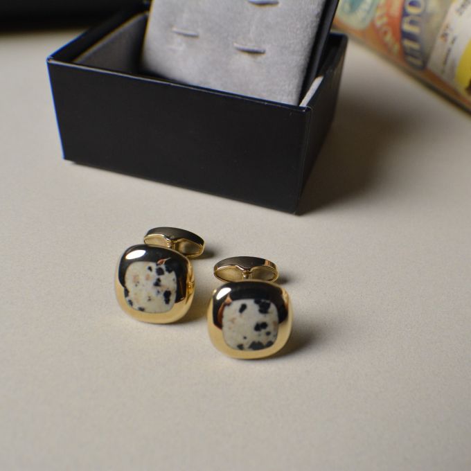 9ct Yellow Gold Cufflink with Donegal Stone