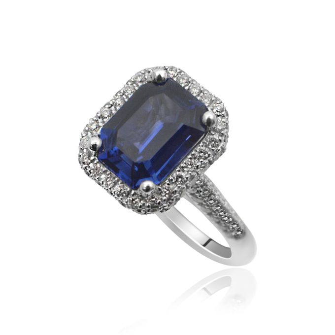 2.42ct Sapphire & Diamond Ring in 18ct White Gold | TP9503