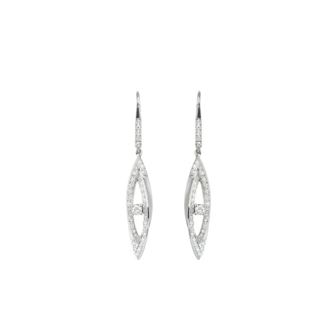 Diamond Fancy Drop Earrings in 18ct White Gold