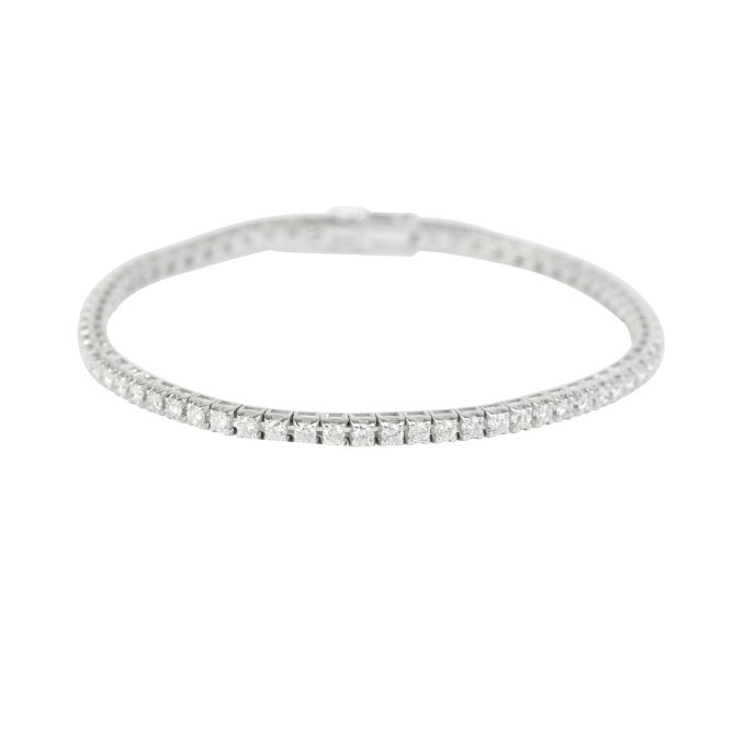 ER13703 Diamond Line Bracelet set with Brilliant Cut Diamonds in 18ct White Gold ( 2.45ct )