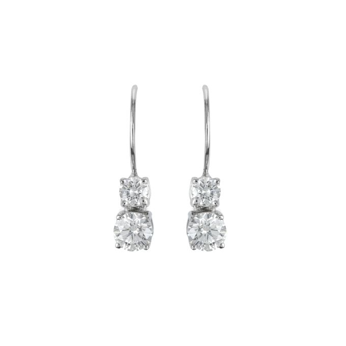 Diamond Drop Earrings in 18ct White Gold