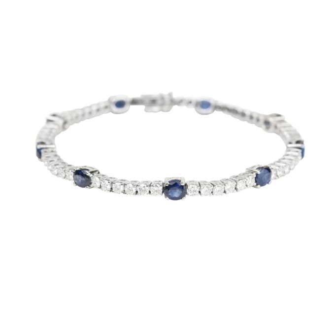Sapphire & Diamond Line Bracelet