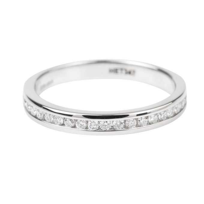 HET347 Half Eternity Ring Channel set with Brilliant Cut Diamonds in Platinum