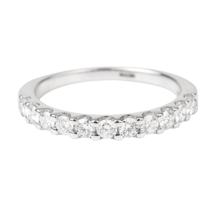 HET719  Half Eternity Ring Claw set with Round Brilliant Cut Diamonds in Platinum (0.50ct)