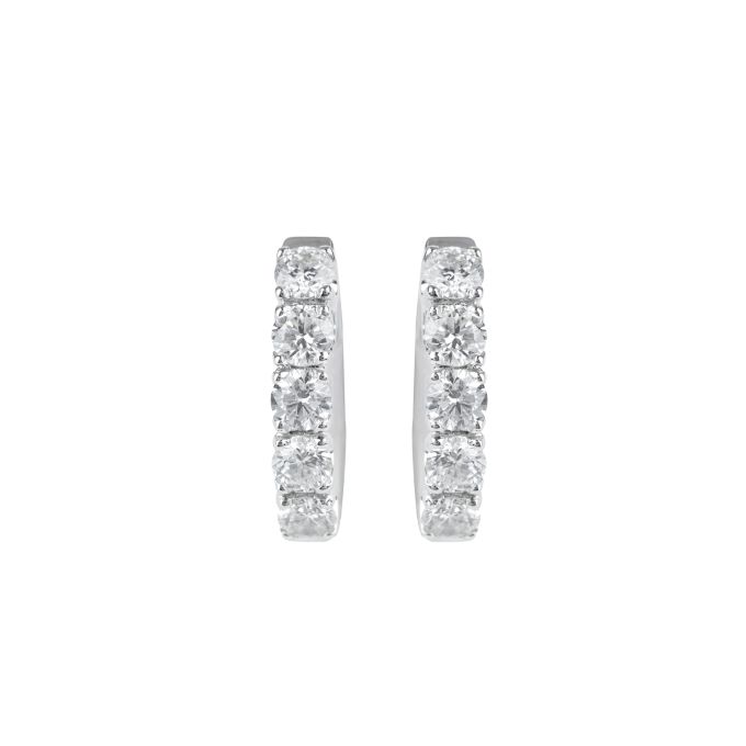 Diamond Hoop Earrings in 18ct White Gold