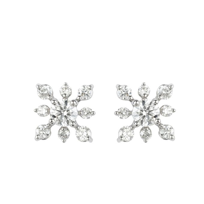 TP11603 Diamond Cluster Earrings in 18ct White Gold