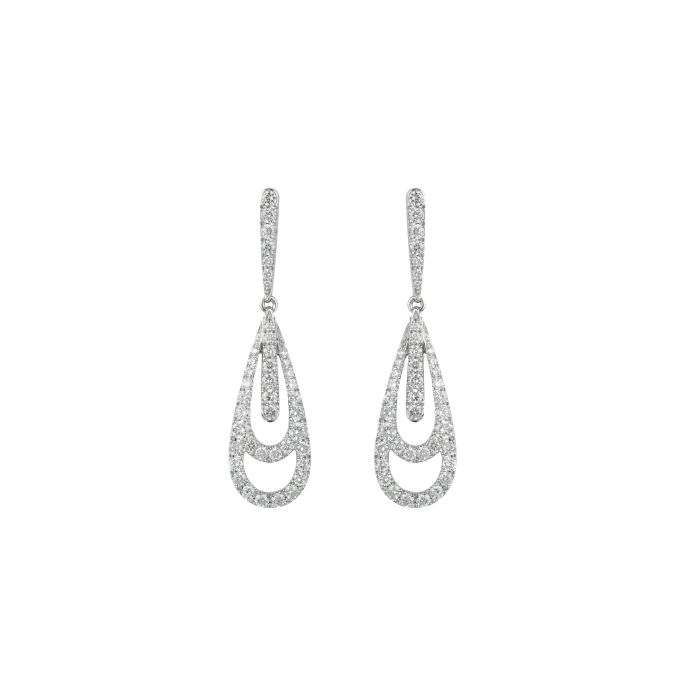 TP12605 Diamond Stud & Pear Drop Earrings in 18ct White Gold