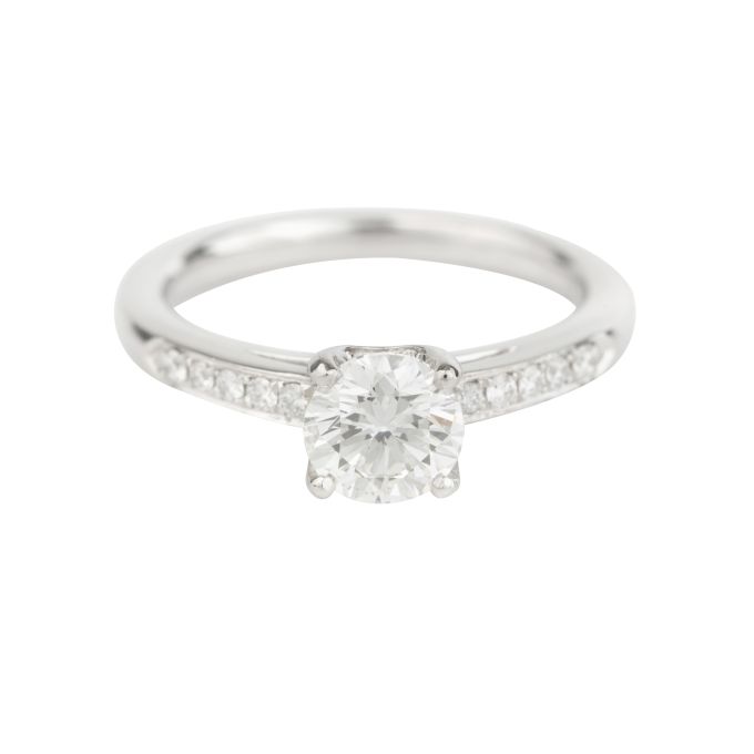 NCJ11511 Certificated Diamond Engagement Ring in Platinum (GIA 1.00ct F VS 1; Total - 1.22ct)
