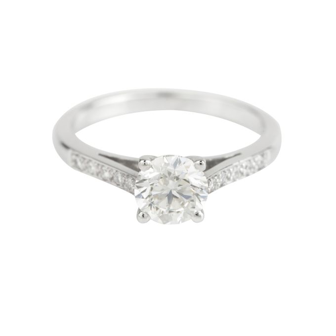 NCJ14511 Certificated Diamond Engagement Ring in Platinum (GIA 1.00ct G VS 1; Total - 1.12ct)