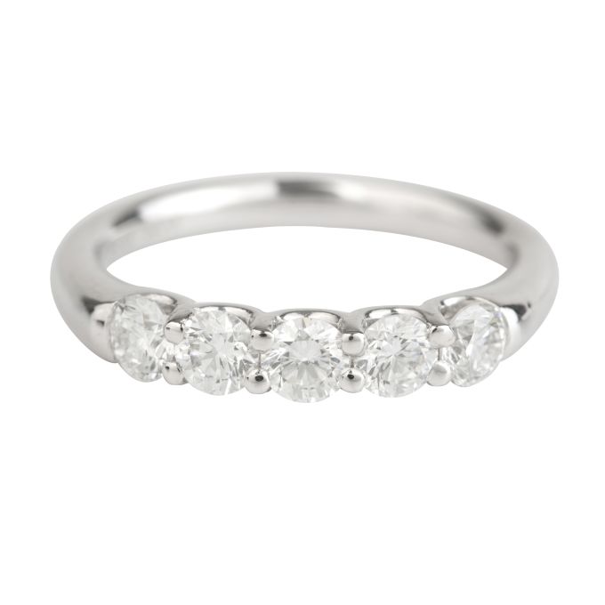 SE13518 Diamond Half Eternity Five Stone Ring in Platinum (0.85ct)