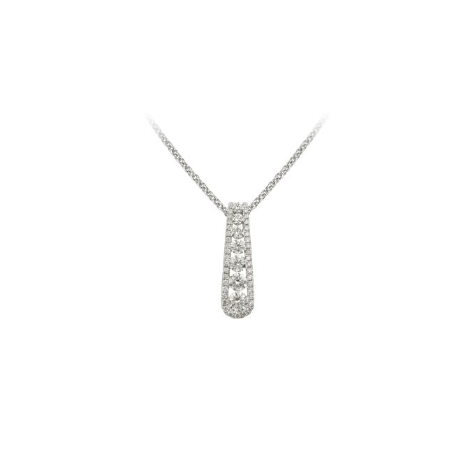 Diamond Pendant & Chain in 18ct White Gold (0.72ct)