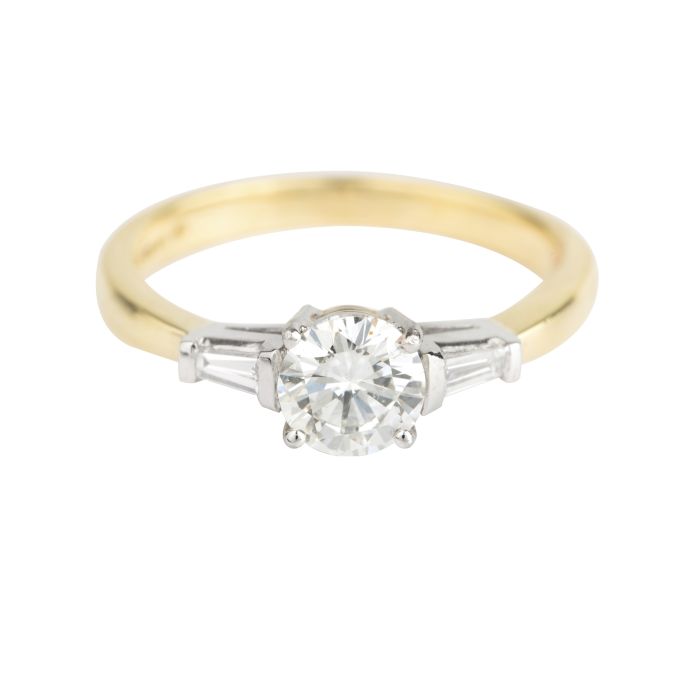 SN99505 Certificated Diamond Three Stone Engagement Ring in Platinum & 18ct Yellow Gold (Anchor 0.71ct F VS 1;  Total 0.83ct)